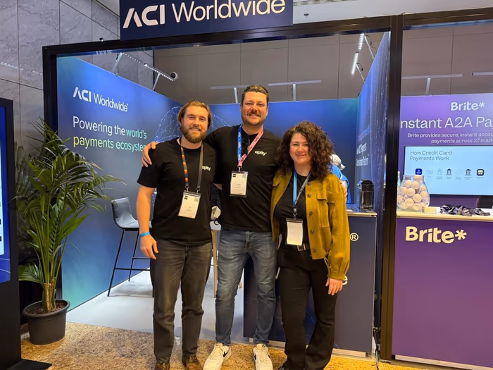 The Optty team at the ACI Worldwide booth